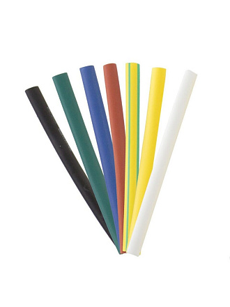 Термоусадочная трубка 4/2 мм, 21 шт, набор, 7 цветов по 3 шт, 100 мм, TDM Electric, SQ0518-0502