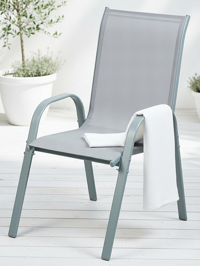 Кресло 73х60х97 см, серое, текстиль, 120 кг, C010220