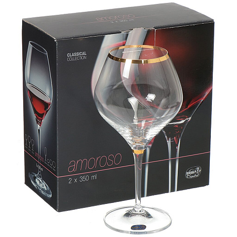 Бокал для вина, 350 мл, стекло, 2 шт, Bohemia, Crystal Amoroso, 40651/M8426/350