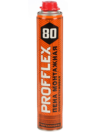 Пена монтажная Profflex, профессиональная, 80 л, 1 л, 1 кг, летняя, 01895