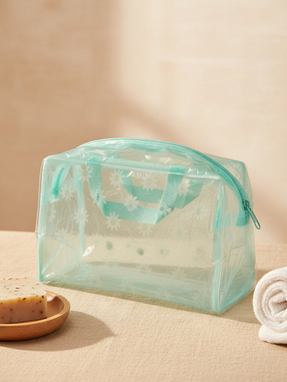 Косметичка 21х8х16 см, ПВХ, A080095, прямоугольная, застежка молния, в ассортименте