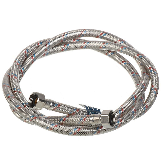 Подводка для воды 1/2&quot;х2 м, г-г, сталь, полимер, Stemix