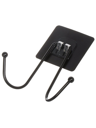 Крючок самоклеющийся, 2 крючка, черный, Potato, P2805-2