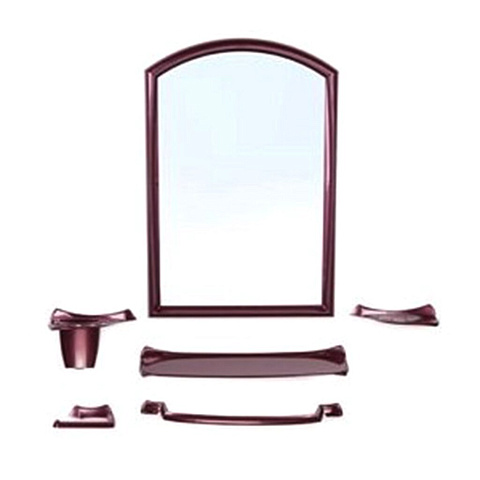 Зеркало для ванной комнаты Berossi Стима 10015001 с полкой рубиновый перламутр, 37.9х54.9 см