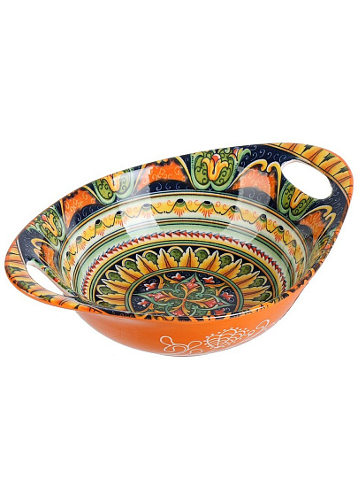Салатник фарфор, овальный, 22х15.5 см, 0.6 л, с ручками, Arabesque, Nouvelle Home, 0860230
