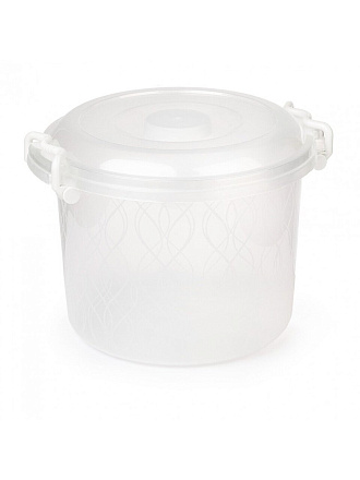 Контейнер пищевой пластик, 8 л, 30.3х27.7х24 см, в ассортименте, круглый, с ручками, Альтернатива, М098