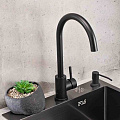 Смеситель для кухни, РМС, с картриджем, черный, SUS124BL-017F - фото 3