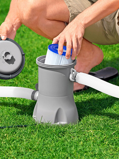 Бассейн каркасный Bestway, 427х250х100 см, Power Steel, 56714BW, фильтр-насос, лестница, тент, 7250 л, поплавок-дозатор