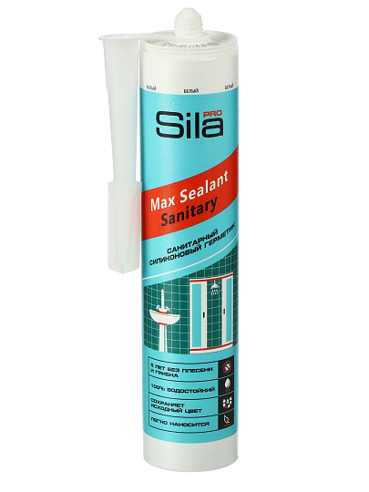 Герметик силиконовый, санитарный, SilaPro, Max Sealant, SS2804, 280 мл, белый