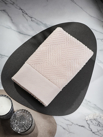 Полотенце банное 70х140 см, 100% хлопок, 500 г/м2, Аура, персиковое, Узбекистан