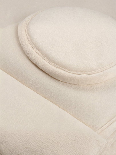 Набор ковриков для ванной и туалета, антискользящий, 2 шт, 0.5х0.8, 0.5х0.5 м, велюр, светло-бежевый, Вилина, 7173