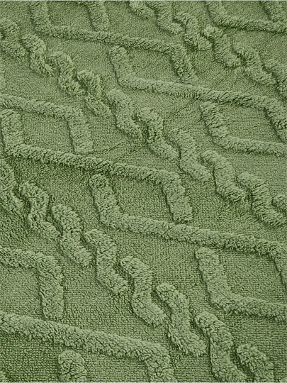 Плед евро, 200х230 см, 100%п/э, Косы, двусторонний, зеленый, A120147