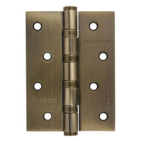 Петля врезная для деревянных дверей, Нора-М, 100х70х2.5 мм, универсальная, 4ВВ FНР-ECO AB, 15432, бронза старая