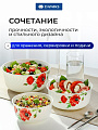 Салатник стеклокерамика, круглый, 3 шт, 9 см, 14. 16. 19 см, 0.5, 0.8, 1.4 л, с крышкой, Алый мак, Daniks - фото 5