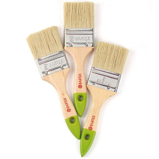 Набор кистей Bartex, Стандарт, 3 шт, 50 мм, натуральная щетина, рукоятка дерево