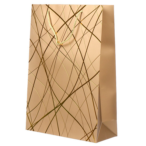 Пакет подарочный бумага, 44х12х31 см, в ассортименте, Золотые нити, Y4-6681