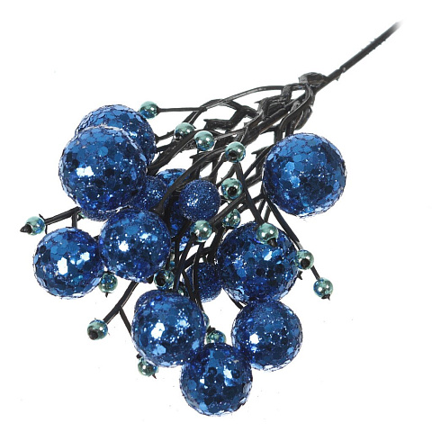 Ветка декоративная Сноубум синяя 353041, 25 см