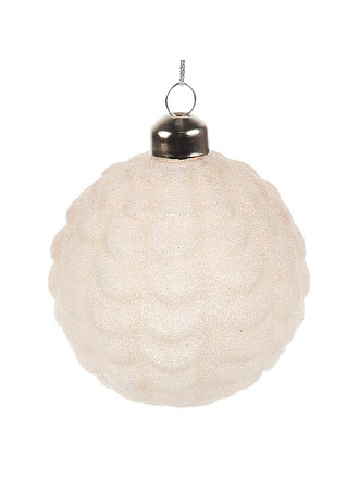 Елочный шар Ярусы, 8 см, стекло, пудровые узоры, XF24-SC040