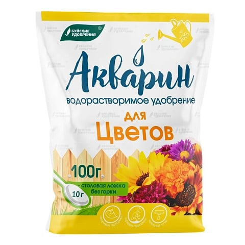 Удобрение Акварин, для цветов, 100 г, БХЗ