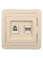 Розетка компьютерная скрытой установки, 1 А, ABS пластик, IP20, слоновая кость, телефонная, UNIVersal, RJ45 - фото 2