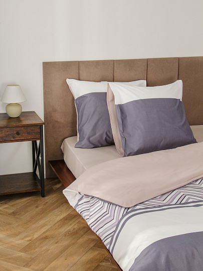 Постельное белье евро, простыня 215х240 см, 2 наволочки 70х70 см, пододеяльник 200х215 см, Майская ночь, микросатин, Берт, SJT2503-8