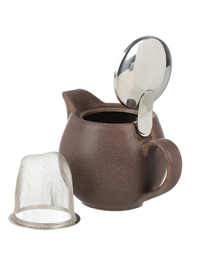 Чайник заварочный керамика, 350 мл, с ситечком, Elrington, Феличита, 109-06107, шоколадный