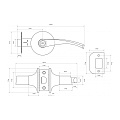 Защелка врезная, Стандарт, 8901 BK AC, 10136, с фиксатором, медь - фото 2