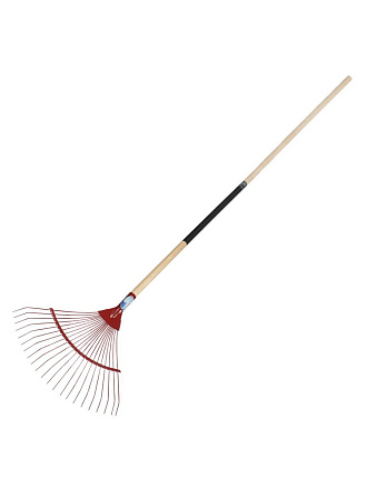 Грабли веерные, 22 зуб, оцинкованные, Модерн, проволочные, окрашенные/оцинкованые, черенок деревянный