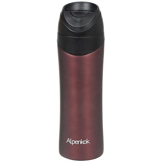 Термокружка нержавеющая сталь, 0.48 л, Alpenkok, колба нержавеющая сталь, коричневая, АК-04802А