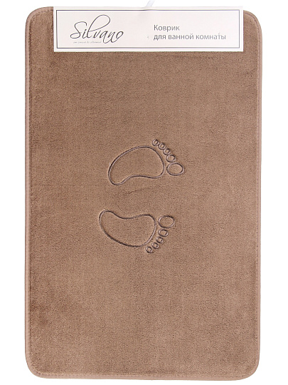 Коврик для ванной, 0.5х0.8 м, полиэстер, графит, Silvano, Ножки, Y4-11474