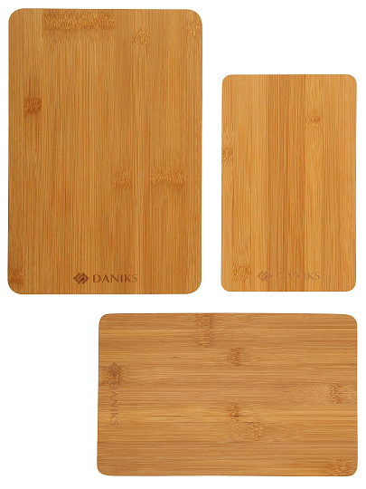 Доска разделочная бамбук, 30х20х1, 27х17х1, 23х14х1 см, 3 шт, прямоугольная, Daniks, CB1118S3B