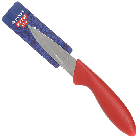 Нож кухонный Daniks, Стандарт, для овощей, нержавеющая сталь, 9 см, рукоятка пластик, YW-A196-PA