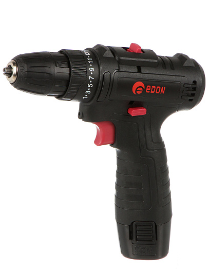 Дрель-шуруповерт аккумуляторный, Edon, AD-1201, 12 В, коробка