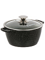Кастрюля литой алюминий, антипригарное покрытие, 3 л, крышка стекло, литые ручки, Горница, Гранит Induction, Ик223аг, индукция - фото 5