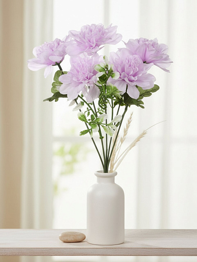 Цветок искусственный декоративный пасхальный, Георгин, 5 головок, 30 см, в ассортименте, FP226