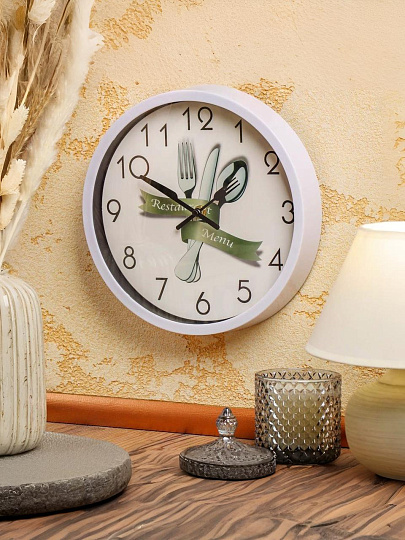 Часы настенные, кварцевые, 25 см, круглые, полимер, Y4-6880