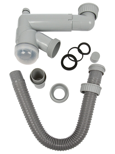 Сифон для мойки, 1" 1/2х40, без выпуска, полипроп, с отвод,с гофрой, NORDFORM Orio, Д-405008