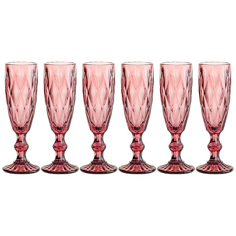 Набор бокалов для шампанского "ромбо" 6шт. серия "muza color" 150 мл. высота 20 см, 781-114