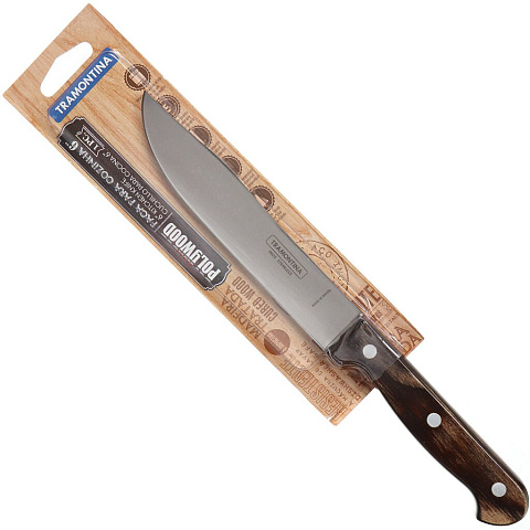 Нож кухонный стальной Tramontina Polywood 21126/196-TR для мяса, 15 см
