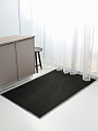 Коврик грязезащитный, 90х150 см, прямоугольный, резина, с ковролином, ребристый, черный, без рисунка, 35-073/w