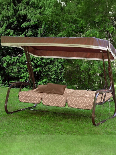 Качели садовые 3-местные, 236.5х138х166.5 см, 280 кг, Olsa, Родео-2, раскладываются в кровать, подушка, с 909/119 п, сталь