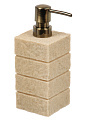 Дозатор для жидкого мыла Камень, полистоун, 7.4x7.4x13.5х19 см, беж, BRE0985AA-LD - фото 3