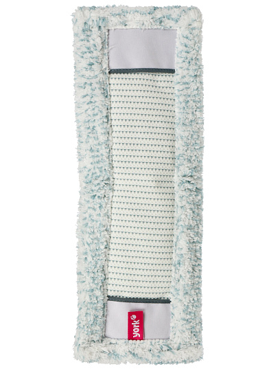 Сменный блок для швабры микрофибра, 47х17 см, плоский, прямоугольный, бело-голубой, York, Магнетик, 081700