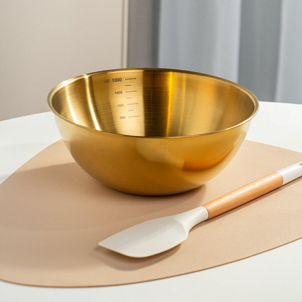 Миска нержавеющая сталь, круглая, 23 см, Y4-9588, золото