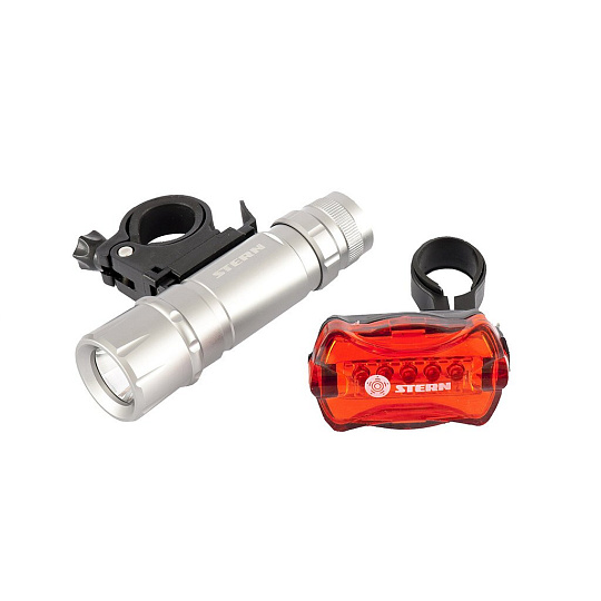 Набор велосипедный: передний 1 Вт LED, 160 лм, задний 5 red LED, Stern, 90558