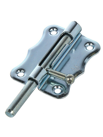 Задвижка дверная накладная, пустотельный ригель, Кунгур, 60 мм, 3Т2, 10 347, цинк