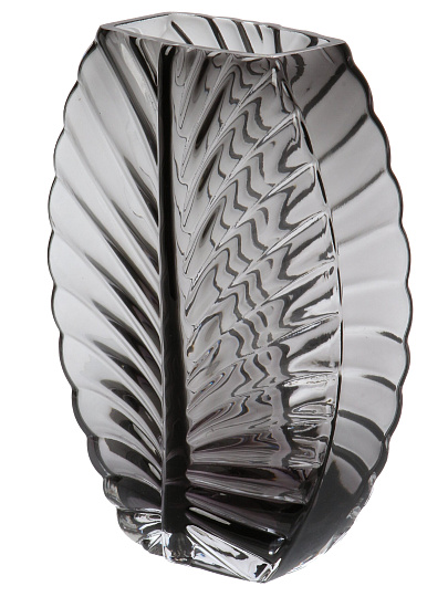 Ваза стекло, настольная, 25х18 см, Лист, A060205, графит