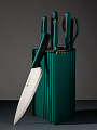 Набор ножей 7 предметов, 20, 20, 12.5, 20, 9 см, зеленый, нержавеющая сталь, рукоятка пластик, с подставкой, пластик, Daniks, Emerald, S-K42635-T7B - фото 6