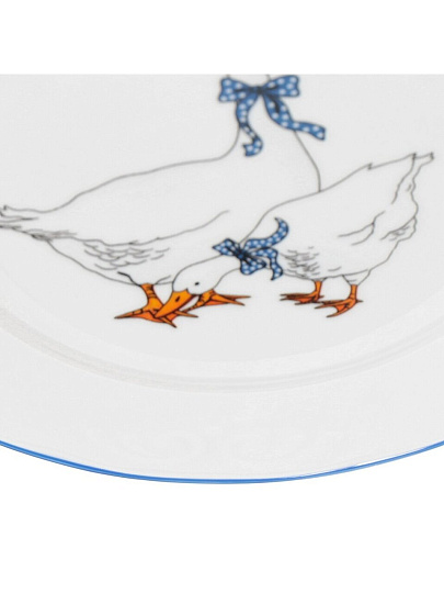 Тарелка обеденная, керамика, 24 см, круглая, Надежда Гуси, Добрушский фарфоровый завод, 9С1659/1Ф34, в ассортименте