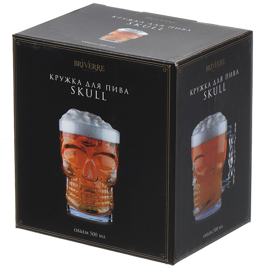 Кружка стекло, 500 мл, Skull, Briverre, BR2101
